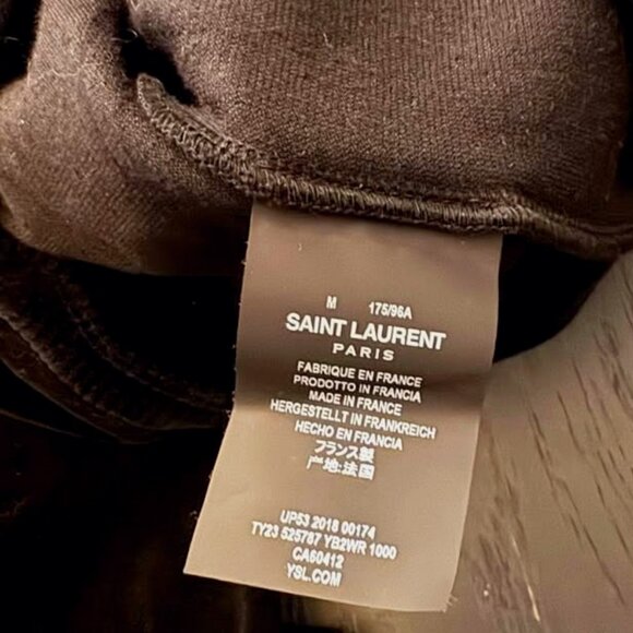 Saint Laurent Black Distressed Effect Hoodie Size M Mint! - Picture 4 of 4